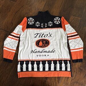 Tito’s Vodka Ugly Holiday Sweater  New!  Size Large  1/4 zip neck  Super nice!